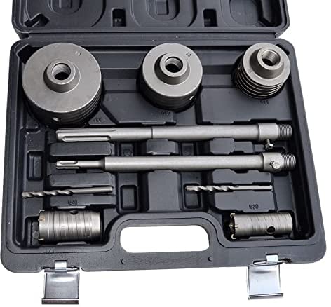 FRESE FRESA A TAZZA CAROTATRICE MURO SET 9 PZ ACCESSORI TRAPANO 30 40 65 80 100 mm