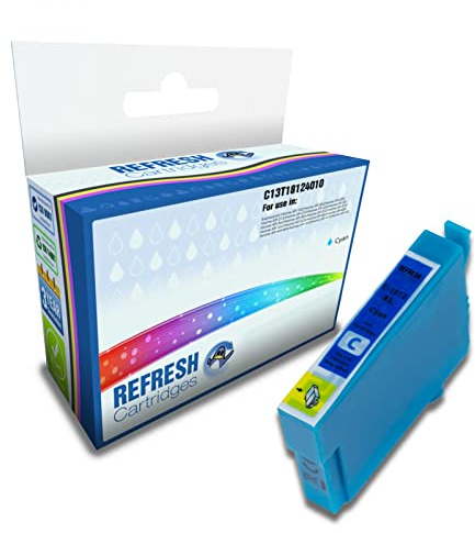 Refresh Cartridges Remanufactured Ink Cartridge Replacement for Epson 18XL / T1812 / C13T18124010 (Cyan)