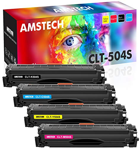 Amstech P504C Kompatibel Tonerkartusche als Ersatz für Samsung CLT-P504C CLT-504S Xpress SL-C1860FW C1810W 4195FN 415NW CLT-K504S CLT-C504S CLT-M504S CLT-Y504S (Schwarz Cyan Gelb Magenta, 4-Pack)