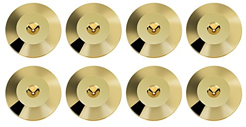 8 Pcs 25 x 4mm Universel Cuivre Haut-Parleur Pointes Pads Shock Base Pad Isolement Stand Pieds Cône Base Mats Disque De Sol(Or)