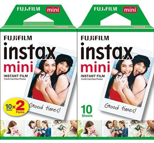 Fujifilm Instax Mini Brillo - Pack de 200 películas fotográficas instantáneas (20 x 10 hojas), color blanco