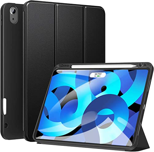 ZtotopCases Funda para iPad Air 5.ª Generación 2022/4.ª Generación 2020 /iPad Pro 11 2018, Ultra Delgada Smart Cover,Función de Auto-Sueño/Estela para iPad Air 5/4 10.9 Pulgadas,Negro