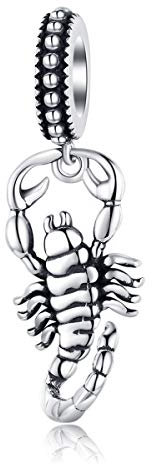 NewL Skorpion Sternzeichen-Anhänger 925 Sterling Silber Original 3D Design Schmuck passend für Armband oder Halskette