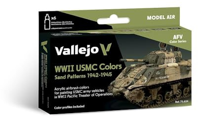 Vallejo 771624 - Farb-Set, WWII USMC Sand Tarnung -