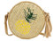 MoreChioce Stroh Crossbody Tasche,Damen Strandtasche Sommer Runde Handtasche Böhmen Stroh Handtasche Retro Schulterbeutel,Ananas