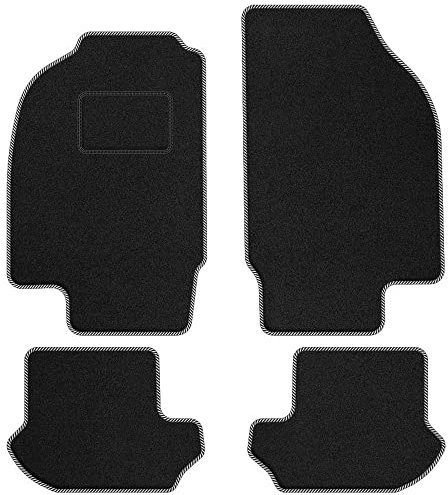 MOTOS Standard Velours-Fußmatten passend für Ford Ka I 2004-2008 nach Facelift, 4 Klettbefestigungen - Standard, Gewebt, Weiß fußmatten auto - Erleben Sie neuen Fahrkomfort mit einem Automatten Satz f