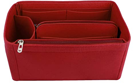 NOTAG Taschenorganizer Filz Tasche Organizer Einsatz Handtasche Multi-Tasche Tote Organizer Tasche Kosmetiktasche(rot, klein)