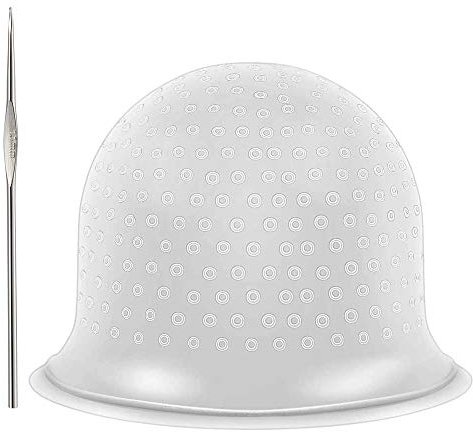 Silikon Strähnenhaube,Haar hervorhebung kappe Haare färben kappe Wiederverwendbare Highlight cap mit Haken Coloring cap,für Frauen und Mädchen blast