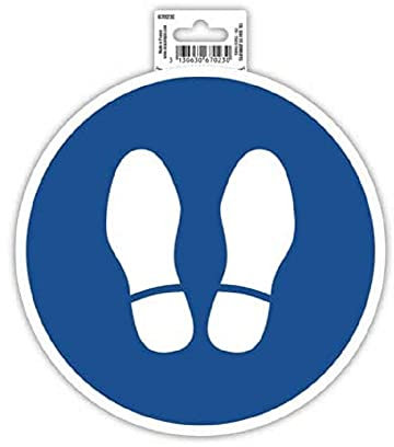 Exacompta - Ref 67023E - Señal autoadhesiva de empresa - Stop/Wait Here - 20 cm de tamaño - Señalización esencial para necesidades empresariales, comerciales y empresariales