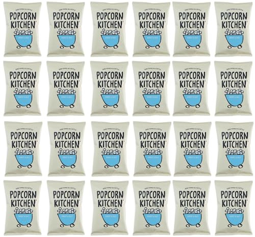 Popcorn Kitchen, Gourmet Popcorn, Sweet and Salt, Hand Popped in a Kettle, Suitable for Vegans. Snack Packs, 24x 30g