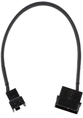 MEIBAOGE 4-Pin Molex Male To 3-Pin/4-Pin PWM Male Sleeved Fan Extension Adapter Cable,Adapter Cable-Black