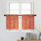 Batmerry Dark Orange Building Brick Wall Tier Curtains, Stonewall Urban Window Treatment Short Kitchen Curtain Multilayer Polyester Blackout for Living Room/Bathroom, 2 Pack 26x24 inches