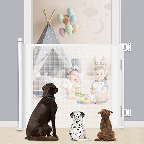 Puerta Seguridad Bebé Extensibles, 0-140 cm Barrera Seguridad Niños y Perros, Vallas de Seguridad para Niños Escaleras y Pasillos, Interiores y Exteriores (Blanco)