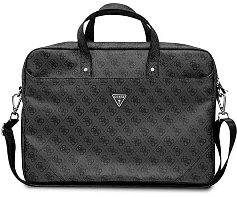Guess Unisex Saffiano 4g Hot Stamp Triangle Logo Tasche, Schwarz