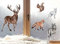 wolga-kreativ Fenster Fensterbilder Glasdekorfolie Motiv Fensterfolie FenstertattooWinter Weihnachten Advent Hirsch Waldtiere Aufkleber Fenster wiederverwendbar Kinderzimmer Deko