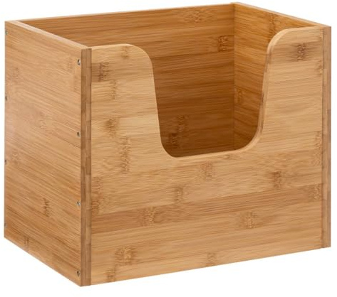 5 five simply smart Stapelbarer Korb Bambus Höhe 26,5 cm, Beige