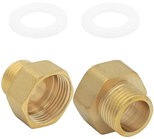 KtbeYTi 2 Stück Gas Adapter 3/4 Zoll IG x 1/2 Zoll AG, Gasflaschen Adapter mit Dichtung, Gasherd Adapter für Gaskocher, Hockerkocher, Campingkocher Zubehör