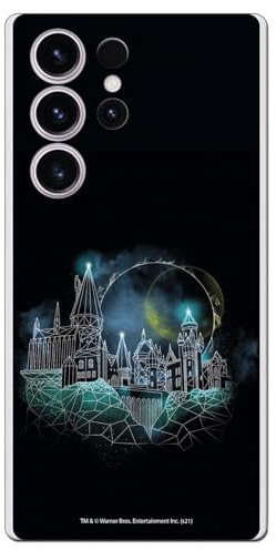 Personalaizer Offizielle Harry Potter Schutzhülle kompatibel mit Samsung Galaxy S23 Ultra mit Hogwarts-Schloss-Design, Flexible TPU-Silikonhülle, transparent