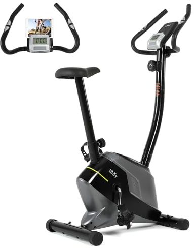 ISE Ergometer Heimtrainer Fahrrad mit LCD-Display, Fitness Bike Heimtrainer mit 8 verstellbare Widerstandsstufen, Puls, Sitzhöhe verstellbar