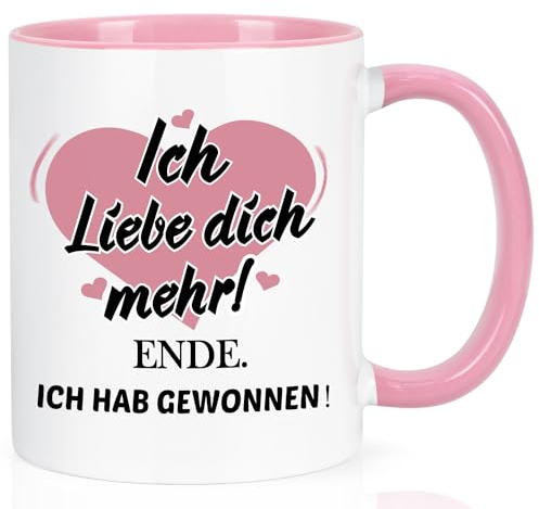 Joymaking Kaffeetasse Geschenke Valentinstag, Tasse Valentinstagsgeschenke Ich Liebe Dich mehr Geschenke für Männer Freund Jahrestag Valentinstag Weihnachten, 310ml Rosa