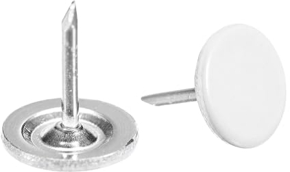 QUARKZMAN 100 Pz Chiodini per Tappezzeria, Testa Piatta da 11mmx13mm per Mobili Decorativi, Chiodi per divani e Testiere, Bianco