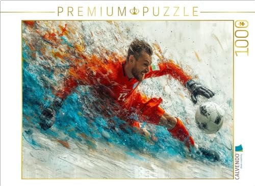 CALVENDO Puzzle Fußball Torwart, das Tor bleibt sauber | 1000 Teile Lege-Größe 64 x 48 cm Foto-Puzzle für glückliche Stunden