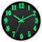 DIYZON 12'' Luminous Wall Clock, Silent Non-Ticking Battery-Powered Design - 3D Illuminated Numbers & Night Light Clock for Kitchen, Bedroom & Living Room