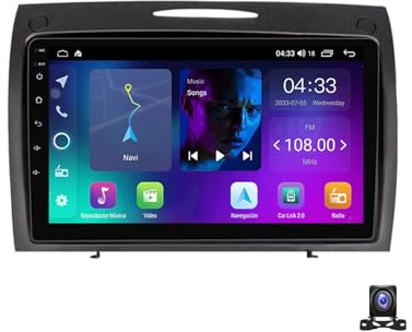 DEHIWI Doppel DIN Radio Mit Navi, 9 Zoll Touchscreen, 2 Din Autoradio MP5 Player Für Benz SLK Class R171 2004-2011 Unterstützt BT, Radio FM/RDS, DSP, Carplay/Auto, Lenkradsteuerung,4 core nf2 2g+32g