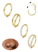 4PCS 18G Nasenpiercing Ring Ohrringe Chirurgenstahl Tragus Septum Piercing