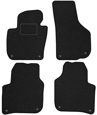 SMK Velours Standard fussmatten Auto passend für Skoda Superb II 2008-2015 - Standard, Gewebt, Schwarz fußmatten Auto - Erleben Sie neuen Fahrkomfort mit einem Velours- Auto fußmatten Satz für Ihr A