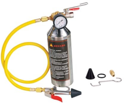Dickly Ensemble d'outils de Nettoyage de canalisations de climatisation Automobile Bidon de Nettoyage de climatisation Automobile Outil de rinçage, Acier Inoxydable