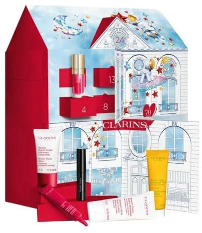Clarins Adventskalender 2024 Beauty - Frauen Kosmetik Advent Kalender, 24 Geschenke Wert 350 €, Pflege Weihnachtskalender Frau, Adventkalender Damen