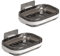 2PCS Soap Holder Shower, Suction Soap Dish, No Drilling Suction Soap Dish for Shower, Bathroom Soap Holder, Soap Dish Suction, Stick on Soap Dish, Bar Soap Case, Soap Dish for Shower, Bath, Tub - Gray