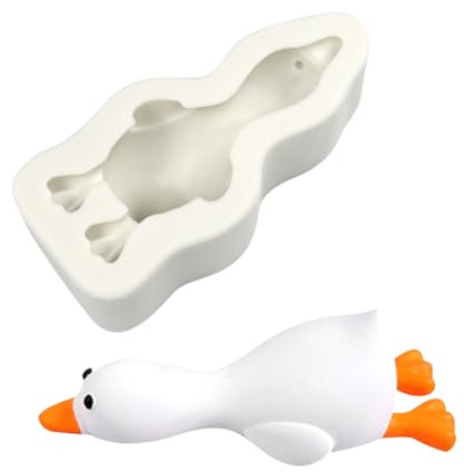 Asudaro Silikon-Backform mit mehreren Mulden flache liegende Ente Mousse-Silikonform flexibel antihaftbeschichtet Kuchen-Silikonform Zuckerwatteform DIY-Bastel-Silikonformen für Kochen und Basteln