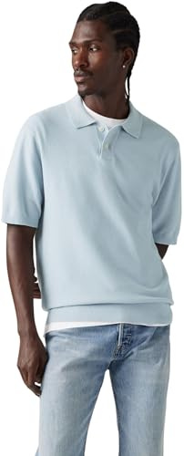 Levi's Herren Kurzarm-Poloshirt mit Doppelknopfleiste, Standard Fit, Mehrfarbig (Linen Seed Stitch NI), L