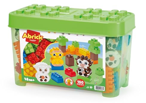 Ecoiffier - 1367 – Bausteine für Kinder – Bauernhof – Abrick – 150 Teile – ab 18 Monaten – Spielzeug aus strapazierfähigem Kunststoff – Entdeckung des Bauernhofs und Seiner Tiere