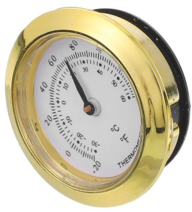 Mikinona Rund Thermometer Innen Temperaturmessgerät Analog Temperatur Anzeige Für Tee-box Feuchtigkeitskontrolle Akzent