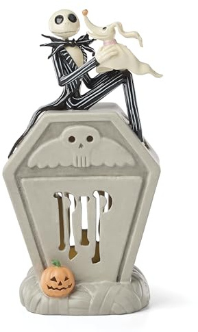 Lenox Figura iluminada de Jack Skellington, Porcelana, Requiere 3 Pilas AAA, decoración de Halloween para Interiores, decoración de Mesa de Halloween (1 Figura), 3 Pilas AAA no Incluidas