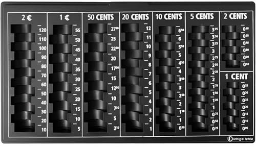 Vassoio organizer portamonete contamonete 8 scomparti Contenitore Portamonete in Plastica con Scomparti per MonetE Cassetta contamonete monete Varie 33x18.5x2cm 70747