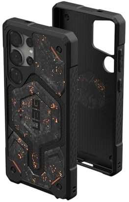URBAN ARMOR GEAR Monarch Pro Case kompatibel mit Samsung Galaxy S25 Ultra Hülle (7,6 Meter Fallschutz, Wireless Charging/Magnetische Aufladung kompatibel, 5-Schichten Schutz) Forged Carbon Fiber