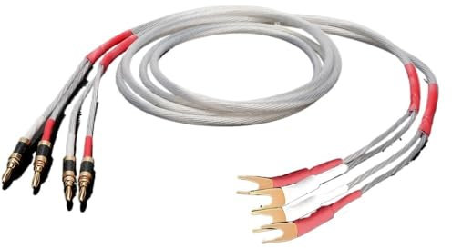 WxjnslfcLV A pair of hifi banana to banana/Y-spade speaker cables(Banana to Y spade,3000mm)