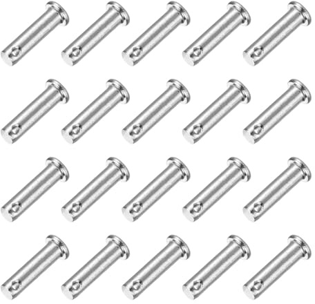 QUARKZMAN 20 Stück Steckbolzen M8 x 30mm Einloch Splintbolzen, 304 Edelstahl Flachkopf Anhängersplintbolzen für Anhängerschloss, Mechanikerreparatur, Möbelinstallation, Industrieanlagen