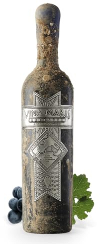 Vina Maris 2017 | Vino Tinto Crianza Submarina | Crianza Bajo el Mar Mediterráneo | Edición Limitada | Vino Gourmet Premium | Roble Francés | 75cl | Estuche de Regalo