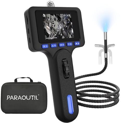 Endoskopkamera mit Licht,2.8 inch Anzeigebildschirm,6.25mm HD Kfz-Endoskop Inspektionskamera mit 180° Zwei-Wege Drehbar 6.25mm Endoskop Wasserdichter Kamera lP67