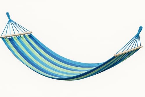 GlassZilla Hängematte Baumwolle 200x80cm – Outdoor Hängematte für Garten & Balkon, 1 Person, Tragkraft 120kg, Inkl. Transportbeutel (Blau) Hinweis: Kleiner als Standard, größere Modelle im Shop