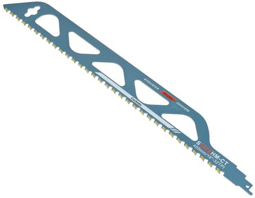 HUAREW Lames de Scie Sabre, 455mm Lame Scie Sabre Brique S2243HM, Lame Scie Sabre Carbure pour la Coupe de Bois, Métal, Beton et Brique (455mm)