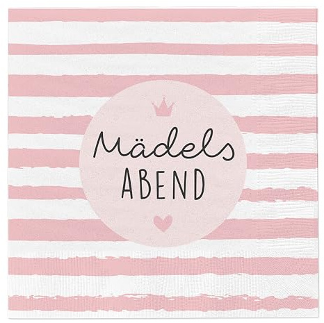 Servietten 'Mädelsabend' 80er Set | 33x33cm 3-lagig Papierserviette | Tischdeko für Freunde1 x 80er Set Servietten 'Mädelsabend')