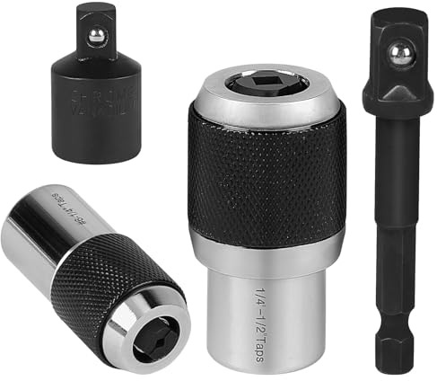 LALAGO 2 Stk Gewindebohrer Steckschlüssel Adapter 3/8 M3-12 | Verstellbarer Gewindebohrer-Einsatz mit 2 Anschlüsse, Drive Adjustable Adapter, Kompaktes Gewindebohrerhalter