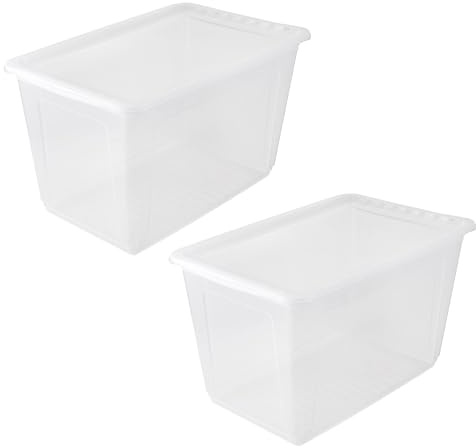 keeeper bea 2x Aufbewahrungsbox mit Air Control System, 59 x 39 x 35 cm, 52 l, Transparent