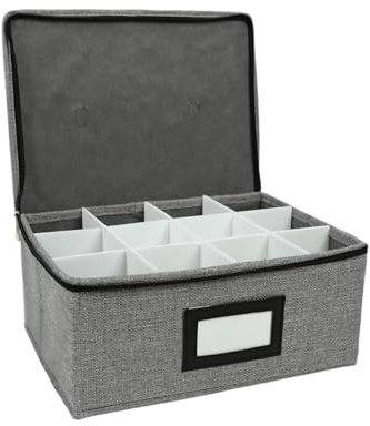 Fenteer Boîte de Rangement pour Verres à Vin avec Compartiments pour Verres à Vin Blanc,